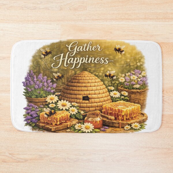 Item preview, Gather Happiness Wildflower Floral  Bee Art designed and sold by Mindful56.