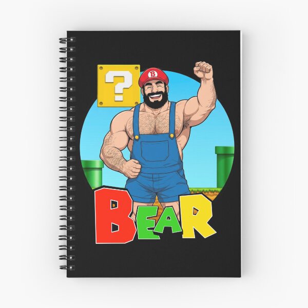 Artikelvorschau, Bären-Level-Up | Retro-Klempner-inspiriertes schwules Bären-Design entworfen und verkauft von BrokenLabel.