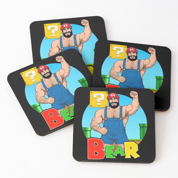 Item preview, Bear Level Up | Retro Plumber Inspired Gay Bear Design designed and sold by BrokenLabel.