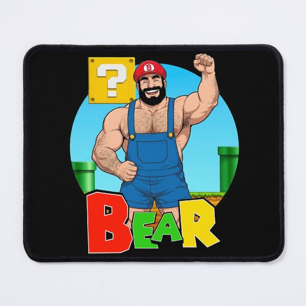 Item preview, Bear Level Up | Retro Plumber Inspired Gay Bear Design designed and sold by BrokenLabel.