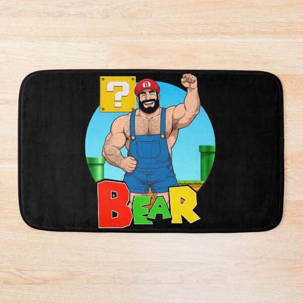 Item preview, Bear Level Up | Retro Plumber Inspired Gay Bear Design designed and sold by BrokenLabel.