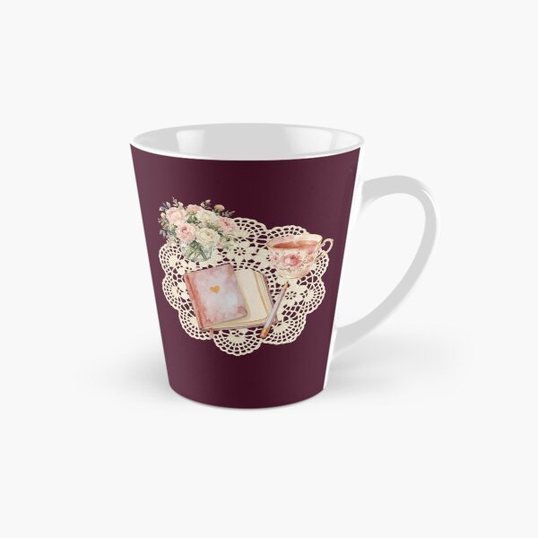 Item preview, Aesthetic Vintage Journal Tea Cup and Pink Roses Watercolor designed and sold by Akira Design Store.
