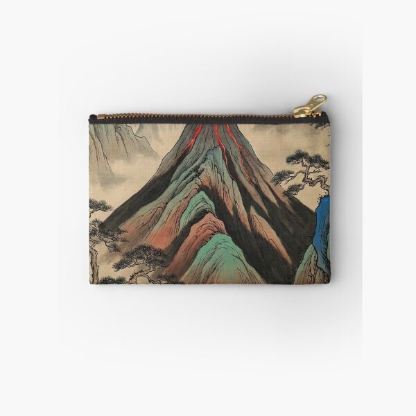 Item preview, Volcano Eruption in Traditional Chinese Ink Wash Painting Style designed and sold by OddlySticky.