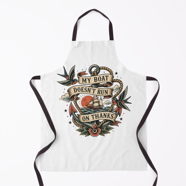 Item preview, My Boat Doesn’t Run On Thanks Traditional Tattoo Nautical Design designed and sold by Abidel.