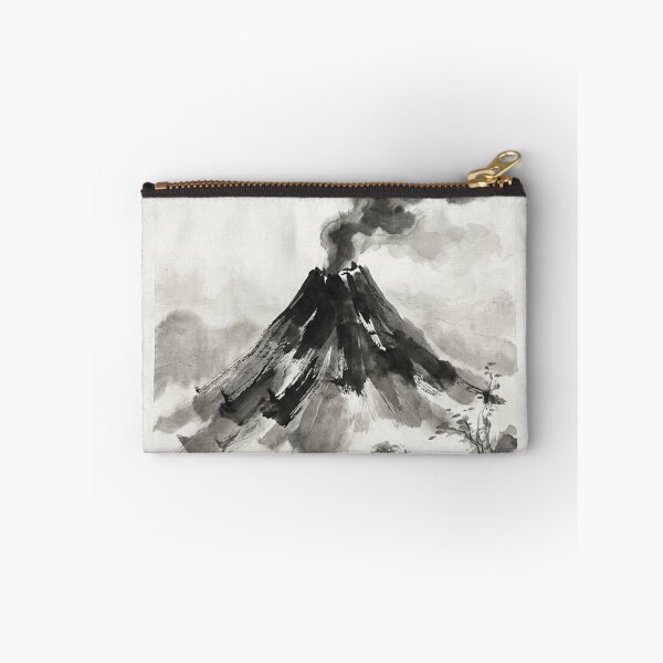 Item preview, Dramatic Volcanic Landscape Original Chinese Ink Brush Artwork designed and sold by OddlySticky.