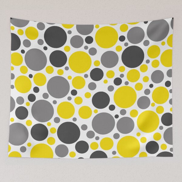 Item preview, Yellow, Gray And Black Large Scattered Dots Pattern designed and sold by DEC02.