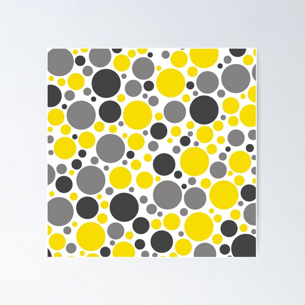 Item preview, Yellow, Gray And Black Large Scattered Dots Pattern designed and sold by DEC02.