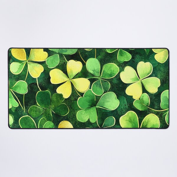Item preview, St. Patrick's Day Green And Golden 'Lucky' Shamrocks Pattern designed and sold by DEC02.