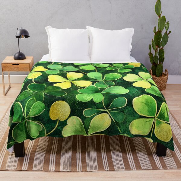 Item preview, St. Patrick's Day Green And Golden 'Lucky' Shamrocks Pattern designed and sold by DEC02.