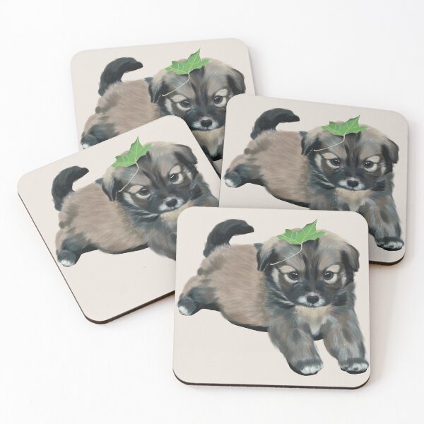 Item preview, Cute Dog with a Leaf designed and sold by AuraBerryArt.