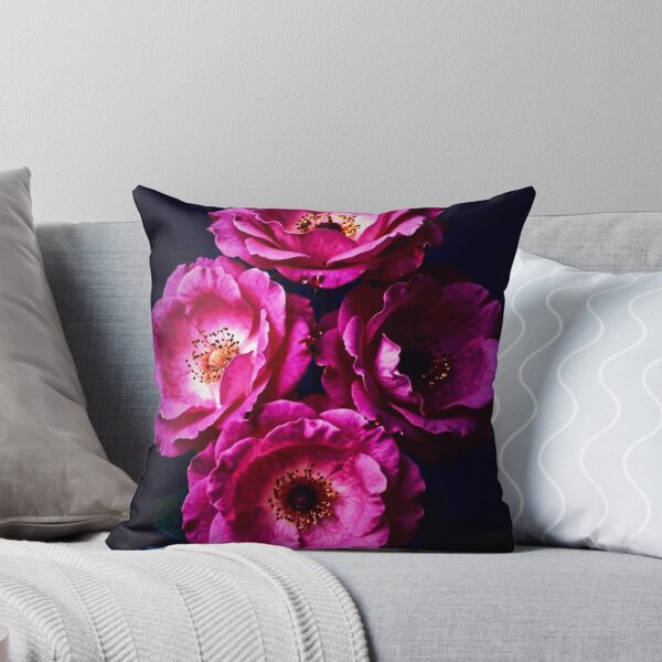 Item preview, Vibrant Pink Roses Bouquet on Dark Background designed and sold by WitchyBotanicaArt.