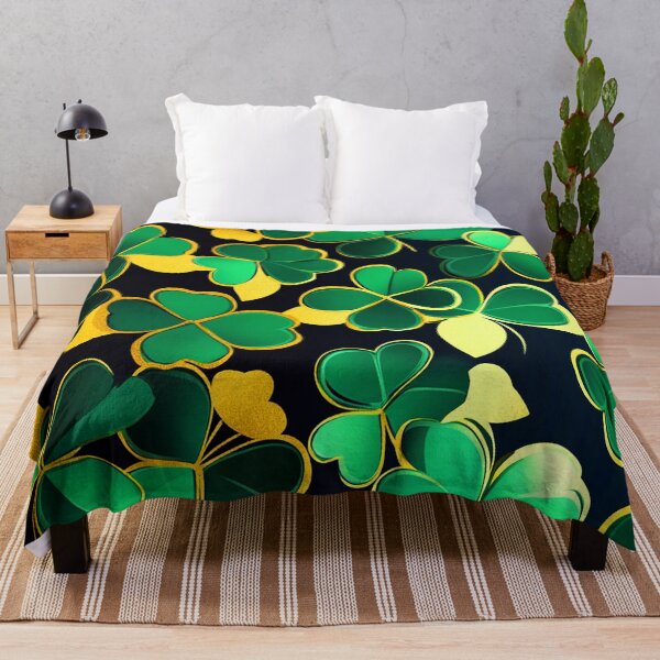 Item preview, St. Patrick's Day Green And Golden Elegant Shamrocks Pattern designed and sold by DEC02.