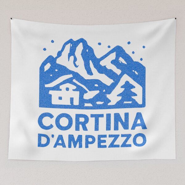 Item preview, Cortina d'Ampezzo Italy Retro Ski Poster Vintage Dolomites Winter Art designed and sold by RDproject.