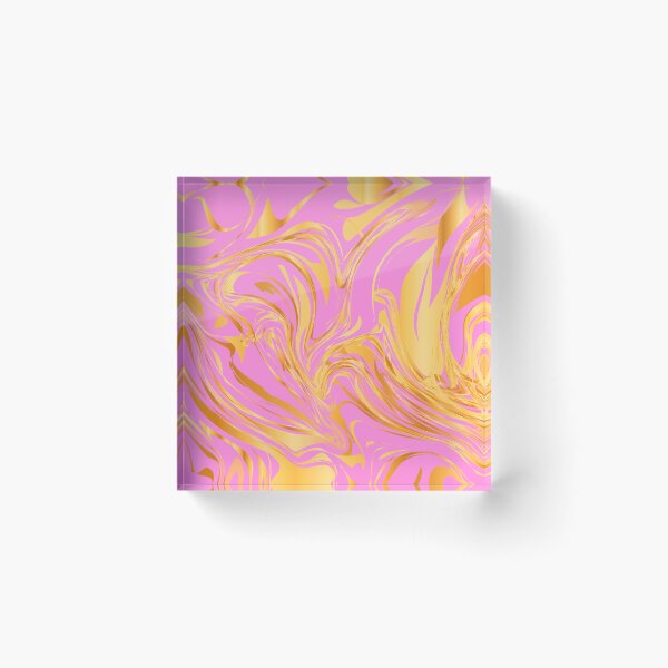 Item preview, Pink And Yellow Golden Marbled Art Swirls Design designed and sold by DEC02.