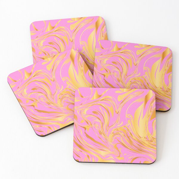 Item preview, Pink And Yellow Golden Marbled Art Swirls Design designed and sold by DEC02.