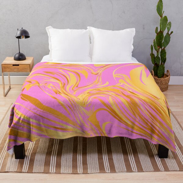 Item preview, Pink And Yellow Golden Marbled Art Swirls Design designed and sold by DEC02.