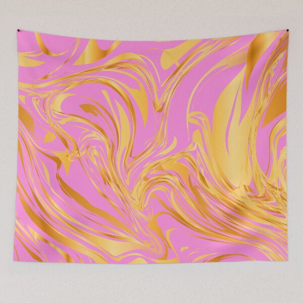 Item preview, Pink And Yellow Golden Marbled Art Swirls Design designed and sold by DEC02.