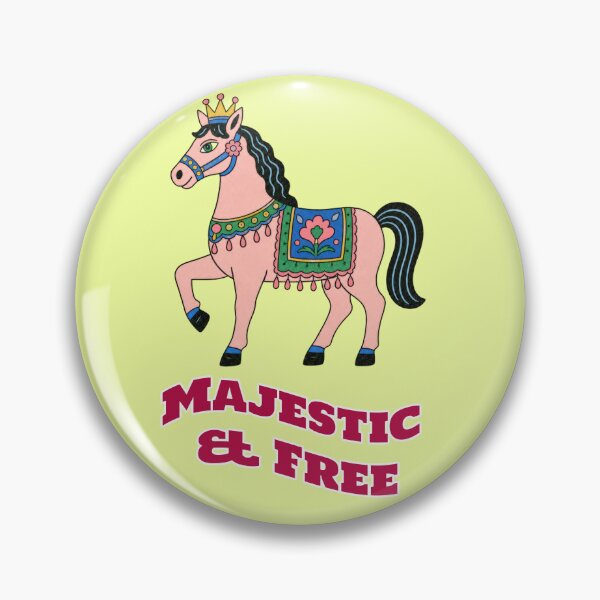 Item preview, Majestic & Free Horse Folk Art Saying designed and sold by Mauswohn.