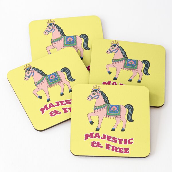 Item preview, Majestic & Free Horse Folk Art Saying designed and sold by Mauswohn.