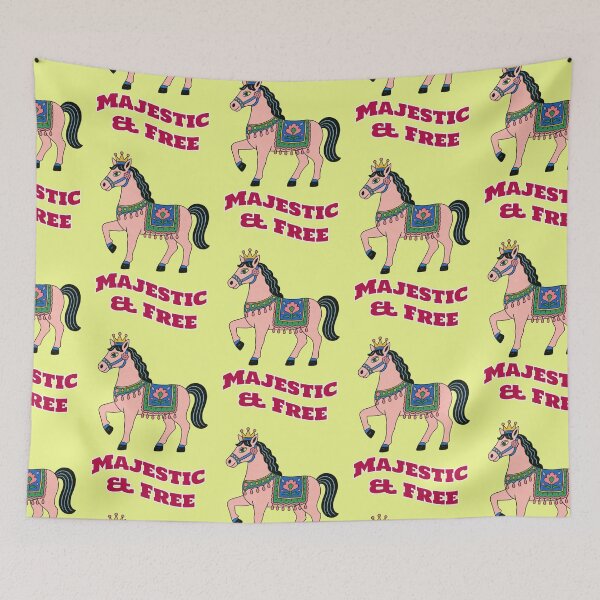 Item preview, Majestic & Free Horse Folk Art Saying designed and sold by Mauswohn.