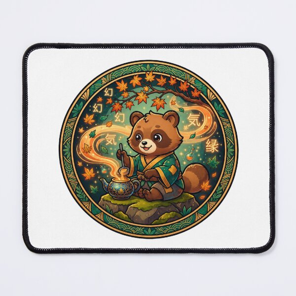Item preview, Mystic Tanuki Alchemist | Magical Raccoon Dog | Japanese Folklore | Autumn Potion Brewer | Kawaii Yokai | Fantasy Forest Spirit designed and sold by MrDev.