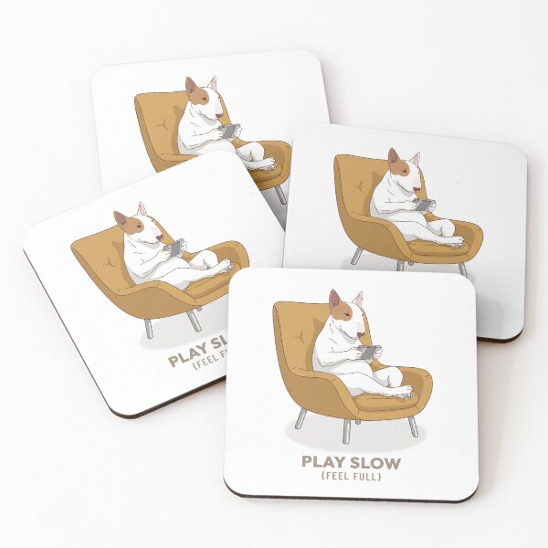 Item preview, Bull Terrier Playing Handheld Video Games Retro Aesthetic designed and sold by COZY VINTAGE animal.