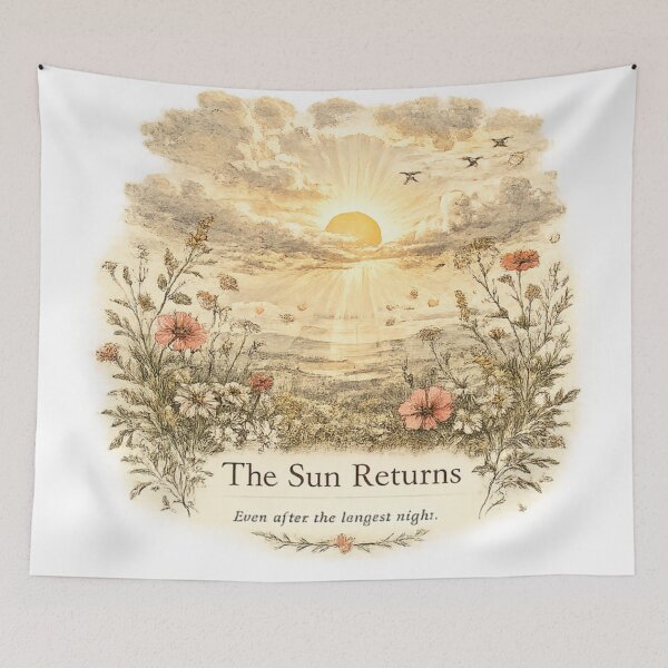 Item preview, The Sun Returns | Vintage Botanical Sunrise Art designed and sold by am_khylie.