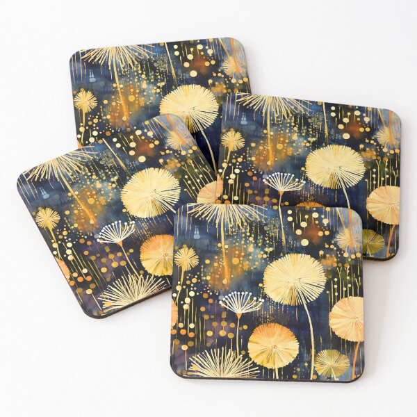 Item preview, Tonos dorados, dientes de león, abstracto sofisticado sobre fondo ornamentado designed and sold by DEC02.