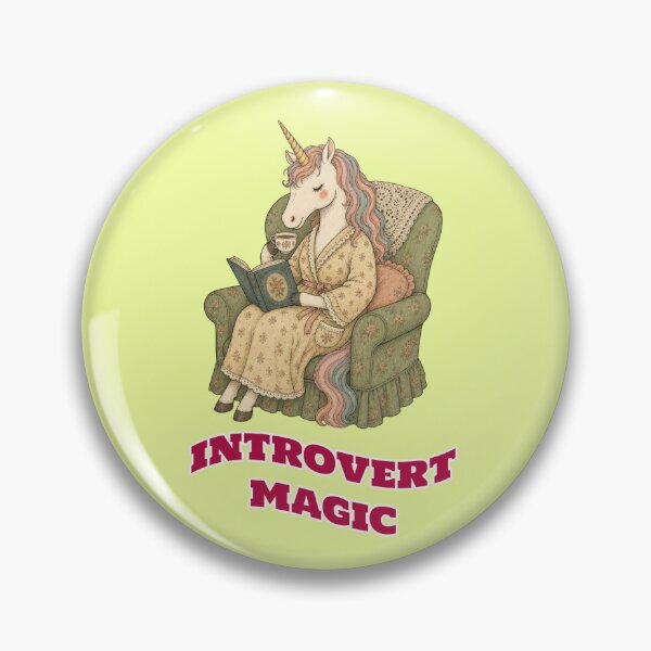 Artikelvorschau, Introvert Magic Einhorn Lesen Sessel Spruch entworfen und verkauft von Mauswohn.