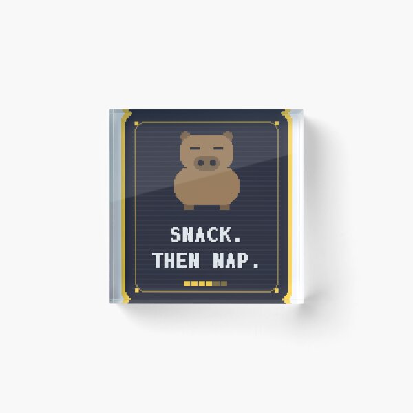 Item preview, Snack. Then Nap. — Funny Pixel Art Cozy Gremlin designed and sold by One More Run.