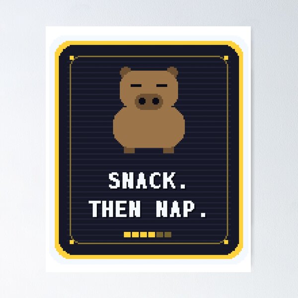 Item preview, Snack. Then Nap. — Funny Pixel Art Cozy Gremlin designed and sold by One More Run.