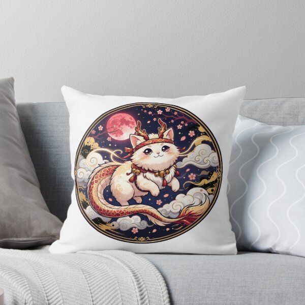 Item preview, Dragon Spirit Cat | Kawaii Japanese Dragon Kitty | Moon Guardian | Sakura Fantasy | Mythical Neko | Anime Aesthetic | Cute Eastern Dragon designed and sold by MrDev.