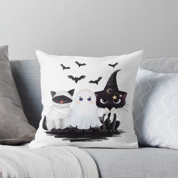 Item preview, Cute Halloween Black Cat Gang - Mummy, Ghost, Witch Cats designed and sold by poonzapoon.