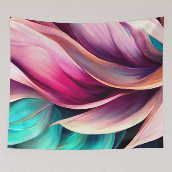 Item preview, Pink And Aqua Floral Swirls Close-Up Abstract Art:  designed and sold by DEC02.