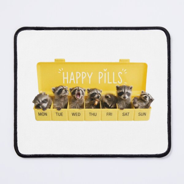 Item preview, Raccoon happy pills medicine doctor doc cute kawaii funny adorable vet veterinarian designed and sold by CheeseBlueprint.