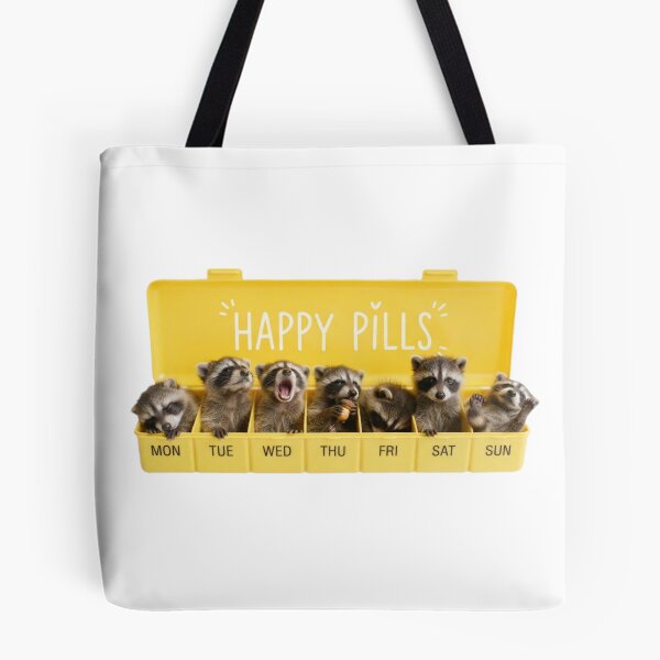 Item preview, Raccoon happy pills medicine doctor doc cute kawaii funny adorable vet veterinarian designed and sold by CheeseBlueprint.