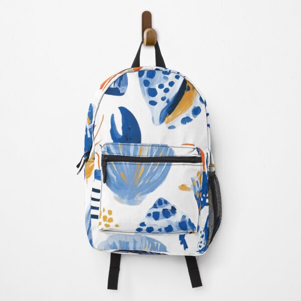 Item preview, Coastal Seashells & Lobsters Pattern | Blue Nautical Marine Life Illustration designed and sold by Ramona-Gliga.