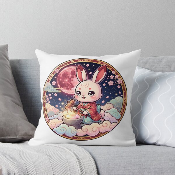 Item preview, Moon Rabbit Mochi Maker | Kawaii Japanese Bunny | Tsukimi Moon Festival | Sakura Night | Cute Anime Bunny | Japanese Folklore Fantasy designed and sold by MrDev.