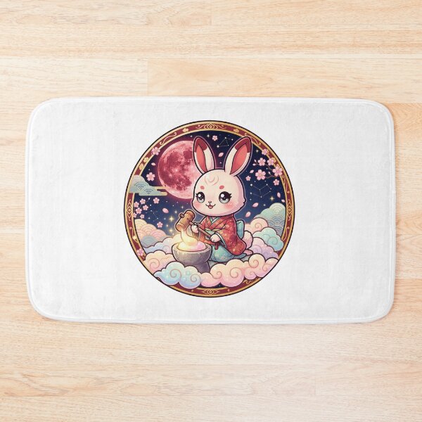 Item preview, Moon Rabbit Mochi Maker | Kawaii Japanese Bunny | Tsukimi Moon Festival | Sakura Night | Cute Anime Bunny | Japanese Folklore Fantasy designed and sold by MrDev.