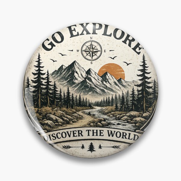 Item preview, Go Explore Discover The World Vintage Mountain designed and sold by inkflair2.