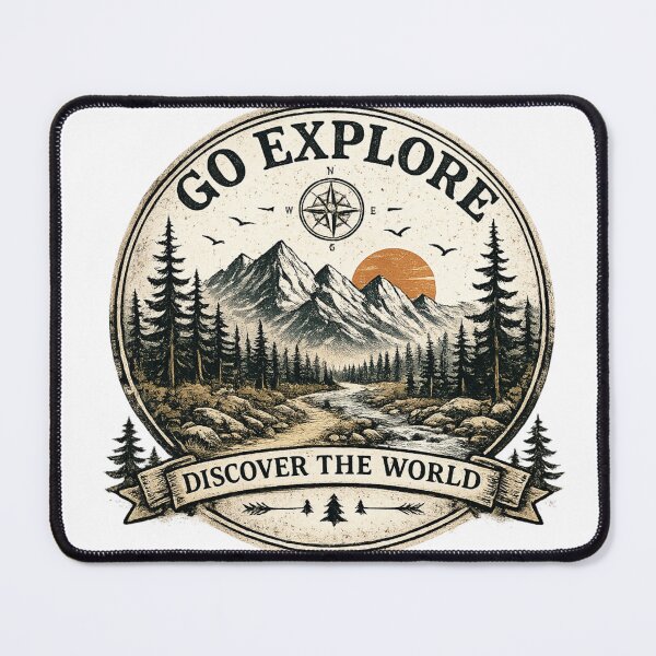 Item preview, Go Explore Discover The World Vintage Mountain designed and sold by inkflair2.