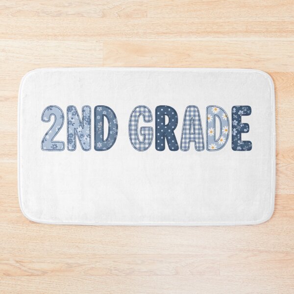 Item preview, 2nd Grade Floral Blue Patchwork Typography Back to School Student Teacher T-Shirt designed and sold by StickerNestYou.