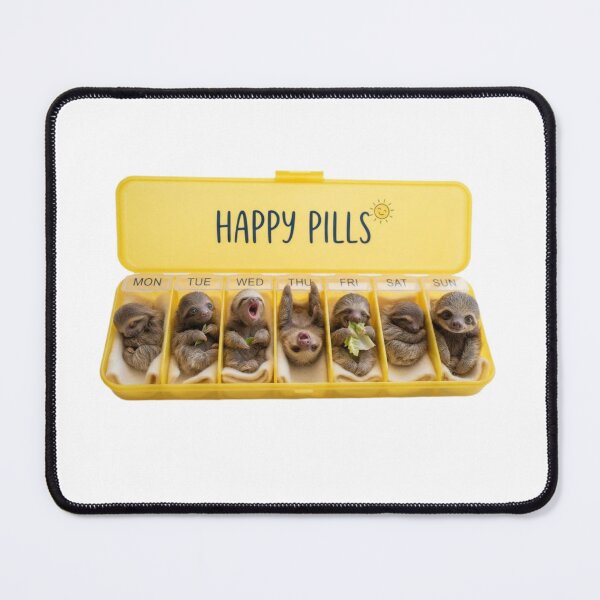 Item preview, Sloth happy pills medicine doctor doc cute kawaii funny adorable vet veterinarian designed and sold by CheeseBlueprint.