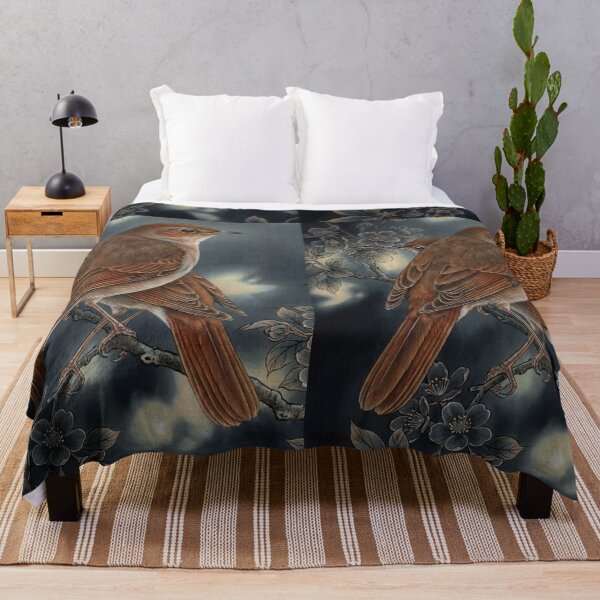 Item preview, Nightingale Songbird in Classical Chinese Brushwork Ink Painting designed and sold by OddlySticky.