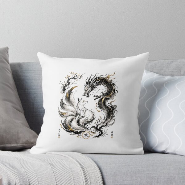 Item preview, Sumi-e Ink Wash Fox & Dragon Duality designed and sold by Terraprompt.