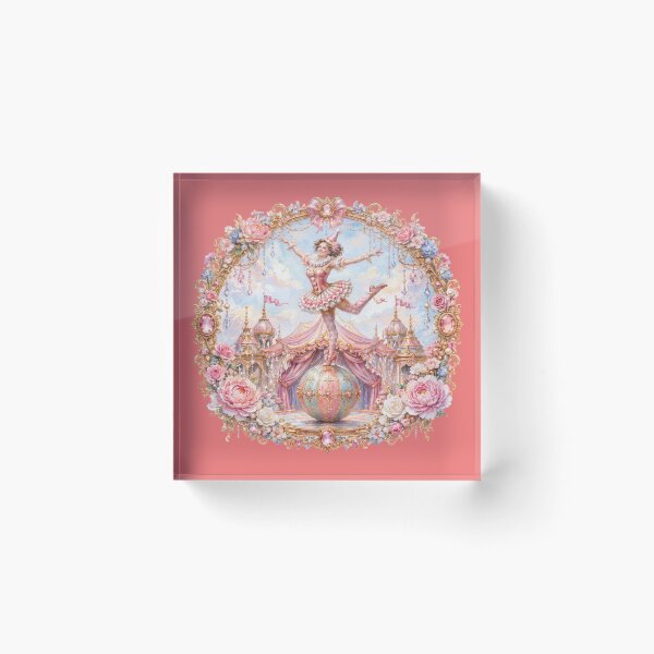 Item preview, Golden Circus Ball Acrobat in a Floral Fantasy Frame designed and sold by sunbowjp stadio.