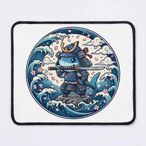 Item preview, Samurai Shark | Kawaii Shark Warrior | Japanese Samurai | Great Wave | Katana Warrior | Anime Ocean Art | Cute Japanese Fantasy designed and sold by MrDev.