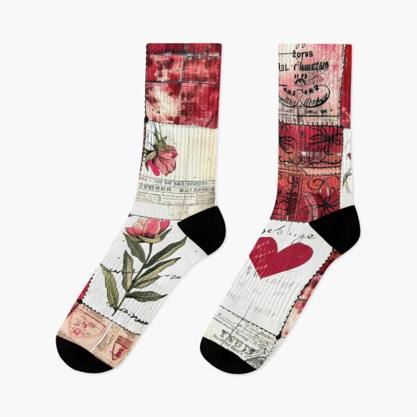 Item preview, Valentine's Day Patchwork-Style Vintage Digital Design Art designed and sold by DEC02.