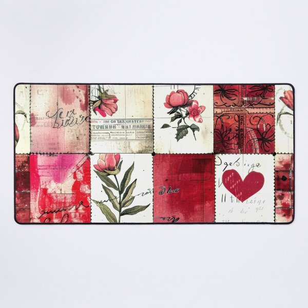 Item preview, Valentine's Day Patchwork-Style Vintage Digital Design Art designed and sold by DEC02.