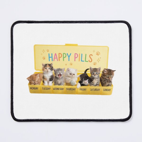 Item preview, Kitten cat kitty happy pills medicine doctor doc cute kawaii funny adorable vet veterinarian designed and sold by CheeseBlueprint.
